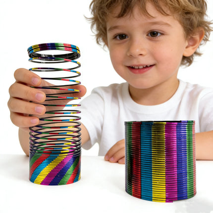 1/3/6pcs Cool Gradient Gold Foil Magic Rainbow Spring Toy for Kids & Adults, Educational Fidget Gift