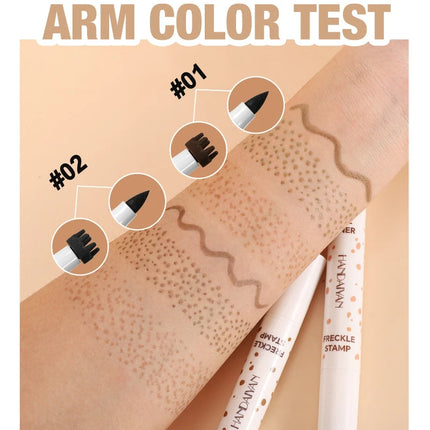 3 in 1 Natural Simulation Freckle Stamp Pen Waterproof Easy Color Freckle Dot Pen Face Fake Freckles Eyeliner Lasting Makeup