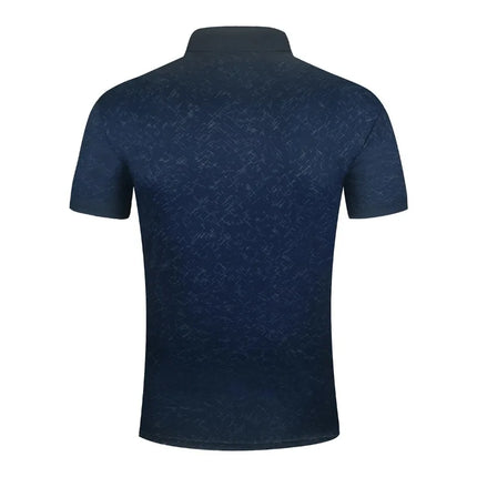 Summer Variegated Pattern Design Men's Short-sleeved White Button-up Polo Shirt Comfortable and Casual Daily Wear Polyester