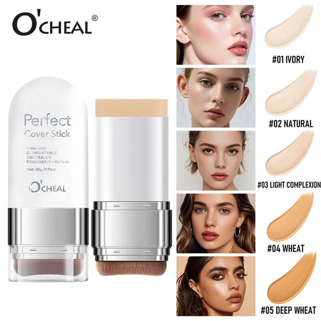 Double-ended Foundation Stick Perfect Cover Stick Thin And Comfortable Concealer Foundation Cream Waterproof Long-lasting Makeup