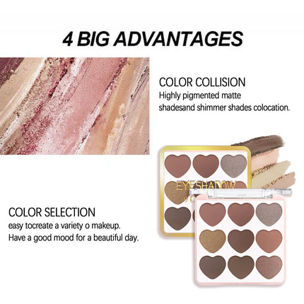 Affordable Love Holiday Makeup Set Nine Color Matte Glitter Eyeshadow Palette Waterproof Long Wear