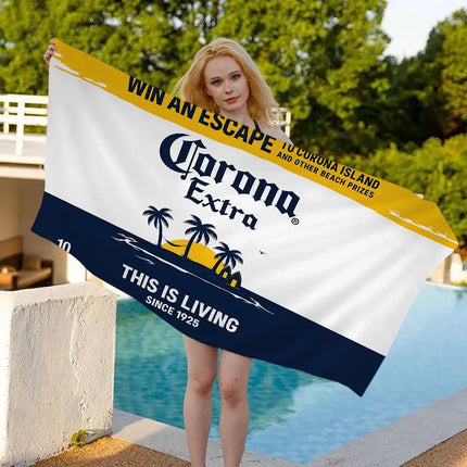 C-Corona E-Extra Beer Bath Towel Microfiber Soft Water Absorbing Breathable For Girl Kids Decorative Cartoon Beach Towel