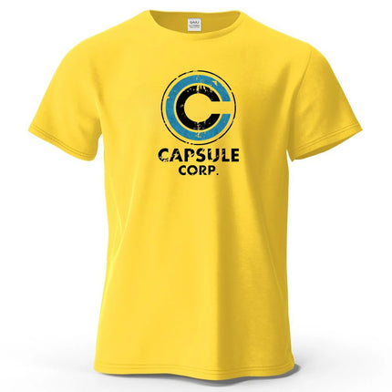 S-4XL Capsule Corp 100% Cotton Funny Printing Japan Anime Men T Shirt Tee Summer Streetwear Tops Fashion Brand Tshirt Clothing
