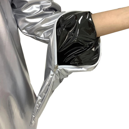 Fetish PVC Faux Leather Bondage Sack Bag Double Layer Spandex Cuff Zipper Sleeping Bag Lockable Zipper Erotic Costume Catsuits