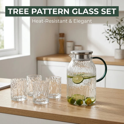 Glass Water Pitcher with Lid Large Capacity Heat Resistant Borosilicate Glass Carafe for Hot Cold Water Iced Tea Juice Beverage