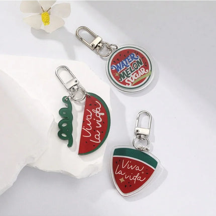 Watermelon Acrylic Keychain With Viva La Vida Design Unisex Pendant Car Bag Decoration Gift