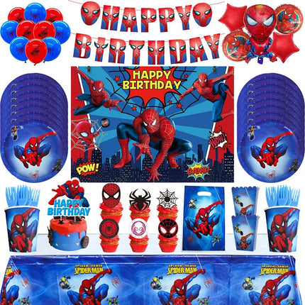 Spiderman Birthday Decor Superhero Theme Spider Birthday Party Decorations Paper Napkins Background Balloons Kids Party Supplies