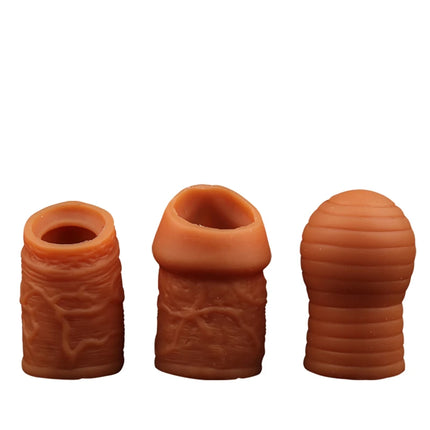 Sex Toys For Men Silicone Reusable Cock Ring Penis Enlargement Glans Foreskin Rings Male Chastity Cage Penis Massage Lock Delay