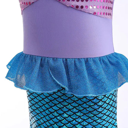 Fancy The Little Mermaid Costume Princess Ariel Mermaid Costume for Girls Ariel Carnival Halloween Costumes Party Dress Clothes