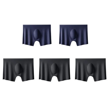 5Pcs/Lot Men's Ultra-Thin Ice Silk Underwear Summer Cool Boxers Briefs Comfortable Breathable Seamless Underpants Sexy Lingerie