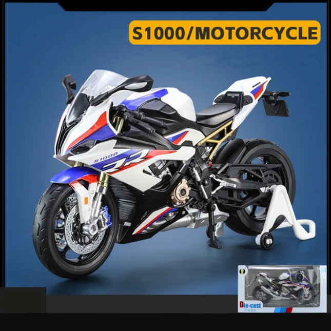 1/9 M1000RR S1000RR Alloy Racing Motorcycle Simulation Metal Street Sports Motorcycle Model With Light Collection Kids Toys Gift