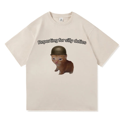 Camiseta Y2K con un divertido patrón de gato no creo que sea una camiseta de khmer para mujeres