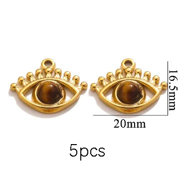 2-5pcs Stainless Steel Water Drop Butterfly Cross Natural Stone Pendant DIY Fashion Jewelry Accessories Manufacturing Supplies