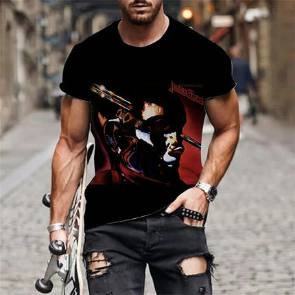 Popular Rock Judas Priest Band 3D Printed Men Women T-shirts Summer New Fashion Hip Hop Style Men's Clothing Streetwear Tees Top