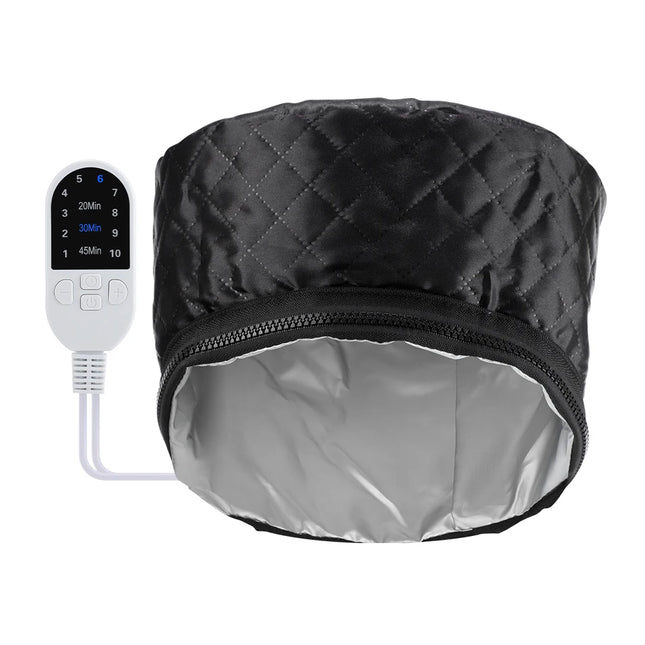 Electric Hair Steamer Cap Hair Heating Hat 3 Time Setting10-Level Heat Home Use Thermal for Deep Conditioning Hair Care SPA Cap