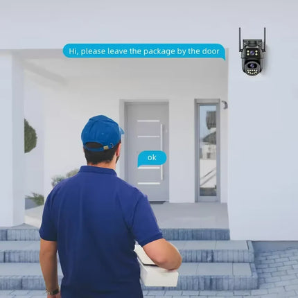 4K 8MP WiFi Surveillance Camera,AI Human Detect, Dual Lens, 4X Digital Zoom,  Outdoor Security PTZ IP Cameras