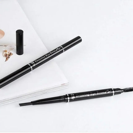 Rotatable Triangle Eye Brow Pen With Brush Eye Brow Pen Eyebrow Pencil Double Head Waterproof Long Lasting Eye Makeup Tool
