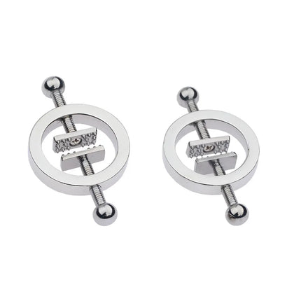Stainless Steel Adjustable Nipple Clips - Erotic Nipple Stimulation, Breast Bondage Restraint, BDSM Fetish Toy for Women
