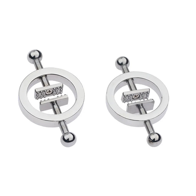 Stainless Steel Adjustable Nipple Clips - Erotic Nipple Stimulation, Breast Bondage Restraint, BDSM Fetish Toy for Women