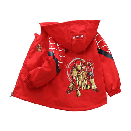 Children's Mickey Hooded Jacket 1-10 Years Autumn Boy's Windbreaker Zipper Hoodie Baby Boys Birthday Present Jacket Cosplay Coat