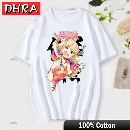 If You Work You Lose Anzu Futaba Version T-Shirt Cute Kawaii Anime Jirai Kei Tshirt Danshi Tees for Men Funny Cartoon Otaku Tops