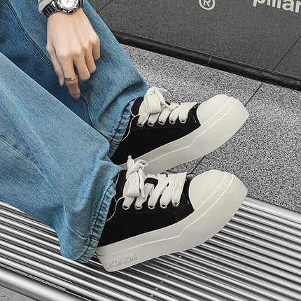 Soft Sole Lace-up Canvas Shoes Outdoor Man Sneakers Hot Sale Mens Casual Shoes Leisure Walk Vulcanize Shoes Skateboard Footwear
