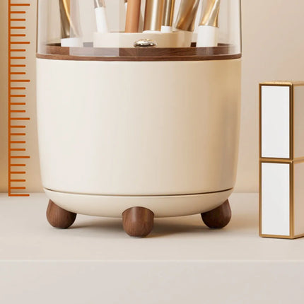 360-degree rotating dust-proof dressing table cosmetic organiser Lipstick and eyeshadow storage box Desktop pencil holder
