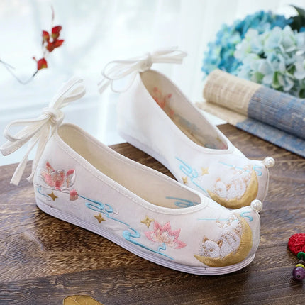 Chasing Moon Hot Sale Of The Season New Style Ming Dynasty Hanfu Shoes National Style Upturned Head Cotton Shoes Ancient Wedding