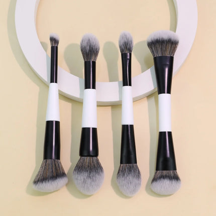 Double Head Makeup Brushes 2 In 1 Flat Angled Foundation Concealer Contour for Blending Loose Powder Liquid Cream Cosmetic Tools