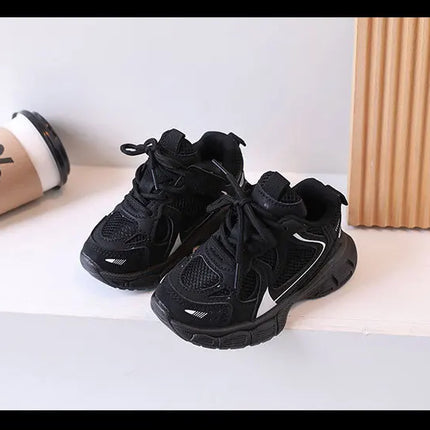 Kids Casual Sports Shoes with Thick Soles Boys Girls Fashion Versatile Sneakers 2024 New Children Mesh Breathable Running Shoes