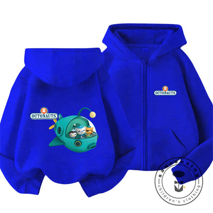 Cute Kawaii 2026 Octonauts Zipper Hoodie 3-14Y Boys Girls Autumn Winter Cartoon Street Hot Fashion Outdoor Casual Lovely