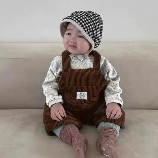 2025 Autumn New Baby Corduroy Overalls Girls Cute Vintage Casual Pants Infant Boy Versatile Strap Trousers Toddler Jumpsuit