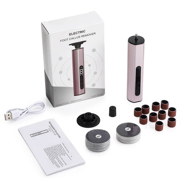 New Electric Foot Callus Remover 9-Speed LCD Rechargeable Foot Care File Dead Skin Remover Pedicure Tool Set 20PCS Sandpaper