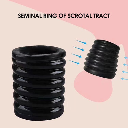 Men's Silicone Cock Ring Adult Sex Toy Scrotum Stretcher Sperm Retention Tension Locking Ring Genital Stretching Penis Rings