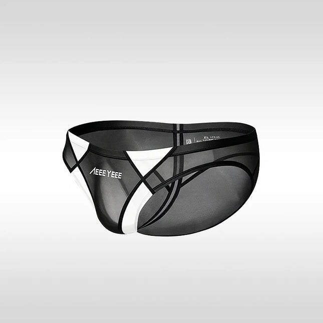 Ultra-thin Breathable Japanese-Style Transparent Sexy Men's Underwear Triangle Briefs With Smooth Ice Silk And Low Waistline