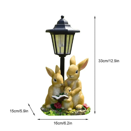 Solar Hexagonal Garden Lamp Resin Cute Figurine Light Animal/ Child/ Gnome Decorative Lamp Lawn Courtyard Garden Decoration