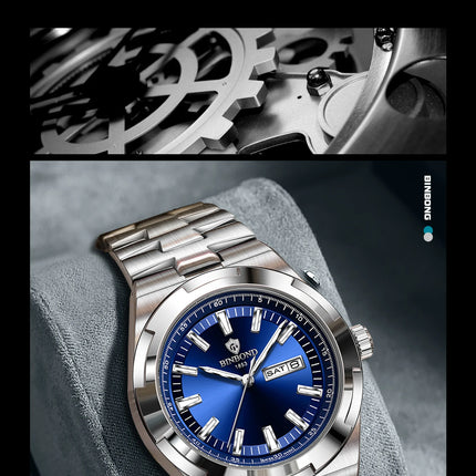 BINBOND New Luxury Quartz Men's Wristwatch Sport Men Watches Waterproof Luminous Date Week Stainless Steel Men's Watch Male Reloj