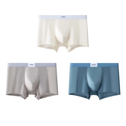 3pcs【LORIEN CREST】Men's Satin-Like Ice Silk Boxers Summer Breathable Air-Conditioned Underwear Lightweight Trunks New