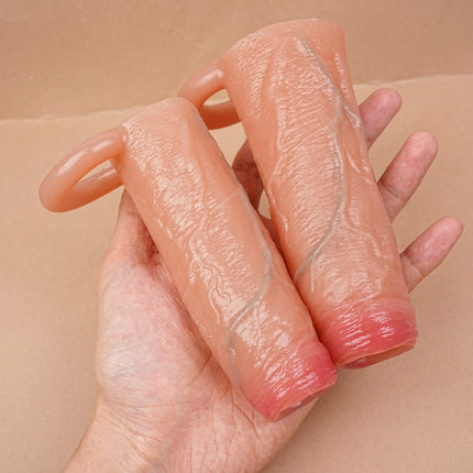 Realistic Penis Sleeve Extender Cock Sleeve Reusable Silicone Condom Dick Enlargement Delay Ejaculation Sex Toys for Men Sexual