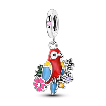 Charms Plata De Ley 925 Red Color Series Charm Red Elephant Animal Fruit Beads of Original Fits Women Anniversary Jewelry Charms