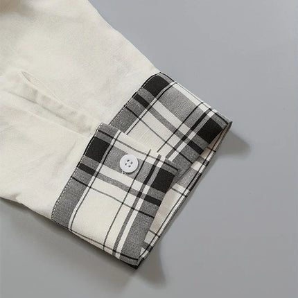 Plus Size 2025 Spring And Summer New Women's High Slit Plaid Hit Colour Casual Long Shirt Women's Button Down Shirt