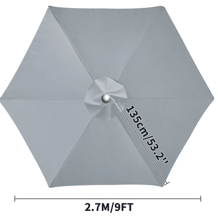 Waterproof Replacement Umbrella Cloth 2/3M Patio Parasol Cover UV-Anti Canopy Cover Replacement Parasol Cover for Balcony Garden