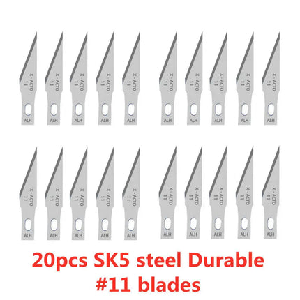 20pcs Wood Carving Blades Cutter Knifes Craft Carve Tool Sculpture Utility Engrave Metal Woodcarve PCB Repair DIY Blade