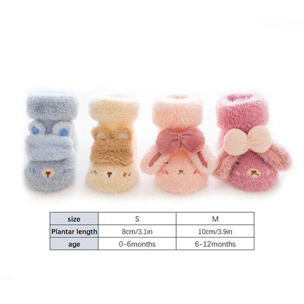 Cartoon Baby Floor Socks Cute Rabbit Newborn Boy Girl Anti-slip Indoor Sock Autumn Winter Warm Thicken Infant Plush Socks