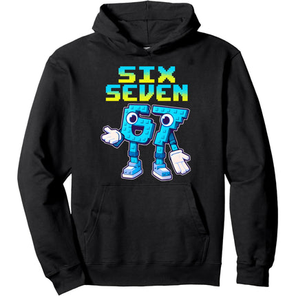 Versatile Casual Hoodie with SIX SEVEN Print Design, Boys Girls Teens Style, Cotton Sweatshirt for Outerwear in Autumn Winter