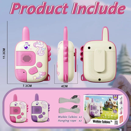 2PCS Walkie Talkie Toys for Kids, Unicorn Gifts for Girls Age 3-9,Birthday Presents Xmas Gifts Outdoor&Indoor activity ,camping