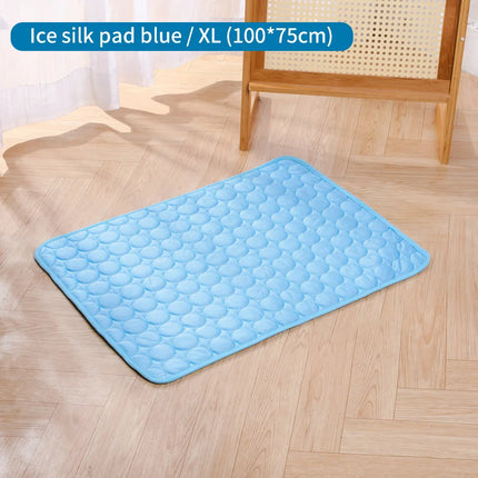 Summer Pet Cooling Pad Non-Toxic Ice Silk Dog Cat Cooling Bed Mat Anti-scratching Reusable Cool Cushion for Dogs Cats