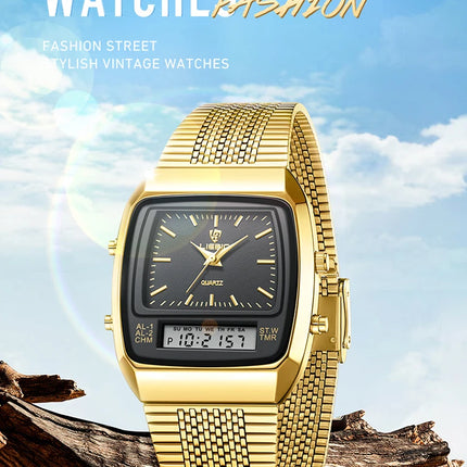 LIEBIG Luxury Quartz Watches Fashion Dual Display Time For Mens Women Outdoor Sports Week Waterproof Digital Wristwatch Relojes