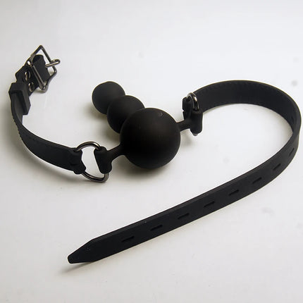 BDSM Medical Silicone 3 Ball Mouth Gag,Bondage Restraint Slave Gags Deep Throating,Sex Toys for Couple,Role Play,Adult Games