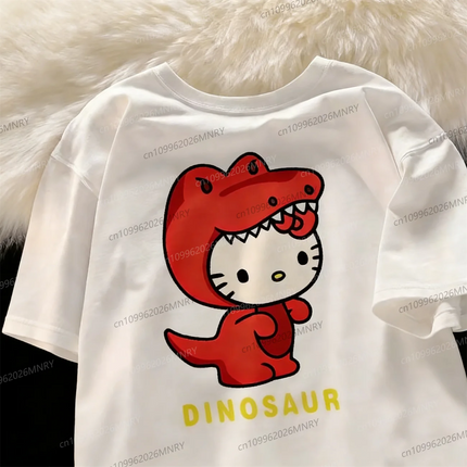Hello Kitty Tshirt prints New Anime Kid Tshirt Cute Fashion Pure Men Cotton T-shirt Women's High Quality Casual Wear Kid T-shirt